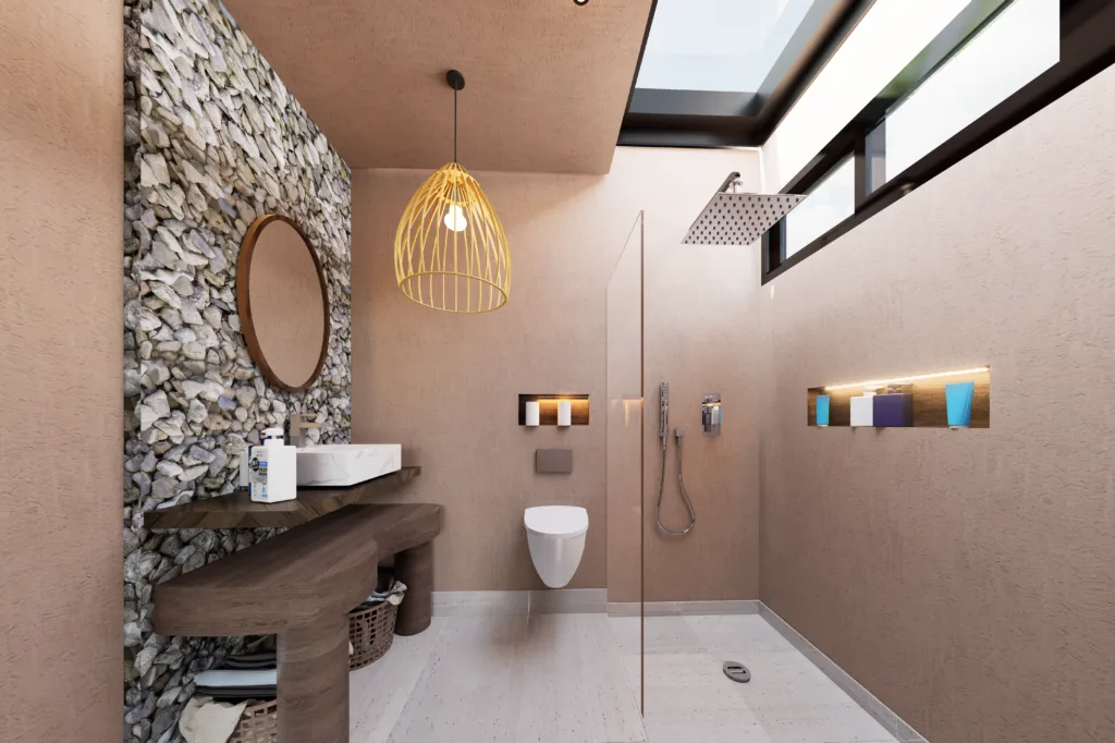 Salle de bain à ciel ouvert - vue 1